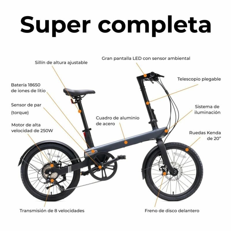 Electric Bike Xiaomi 20" 250W Black - Image 5