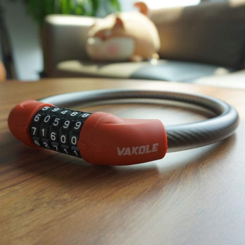 Vakole Bike Lock Steel Five-digit Code Anti-theft 1.72CM Bold Cable Password Lock - Image 4